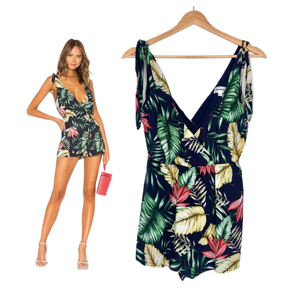 REVOLVE Tropical Leaf Print Jumpsuit